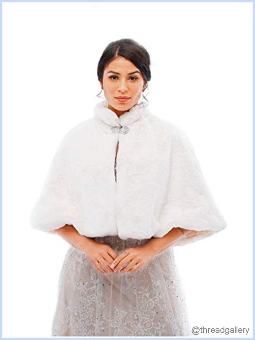 Faux Fur Wedding Shawl Wrap Bridal Stole Cape Scarf for Bride Bridesmaids